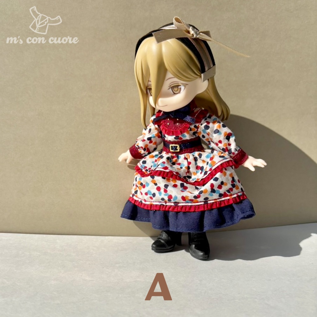 オビツ11 服 ドット柄ワンピース