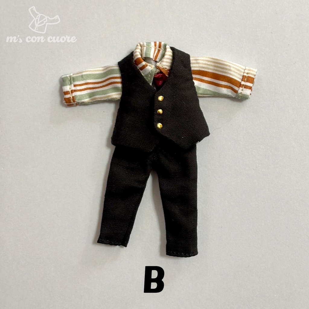 オビツ11 服 ハンドメイド スーツセット_ブラック