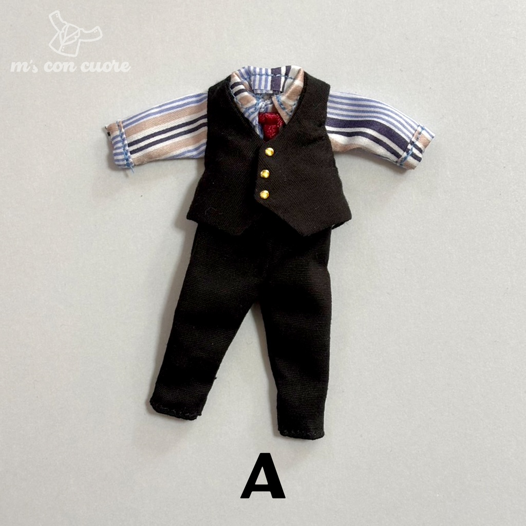 オビツ11 服 ハンドメイド スーツセット_ブラック