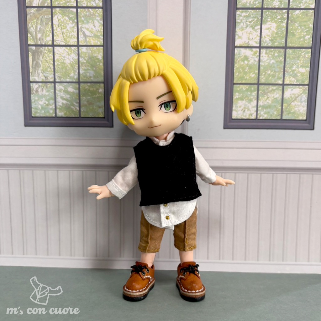 オビツ11 服 ハンドメイド 詰襟風シャツとベスト