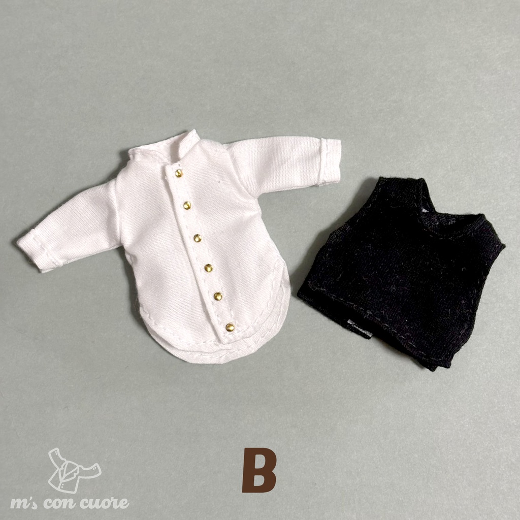 オビツ11 服 ハンドメイド 詰襟風シャツとベスト