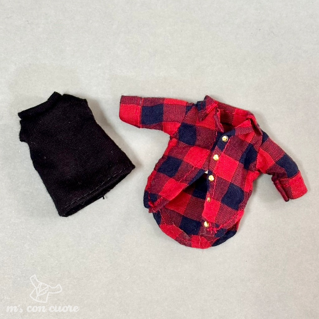 オビツ11 服 ハンドメイド ロングシャツ 前開き インナー