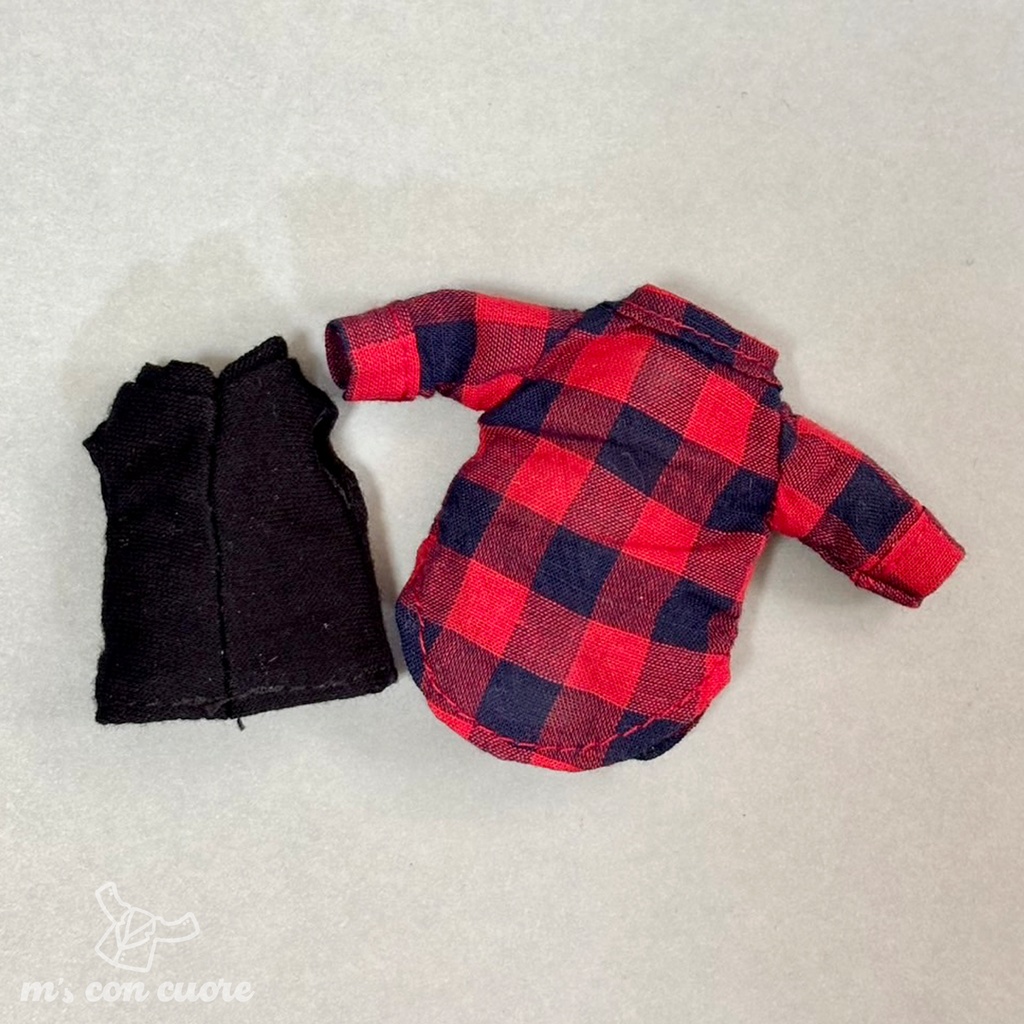 オビツ11 服 ハンドメイド ロングシャツ 前開き インナー