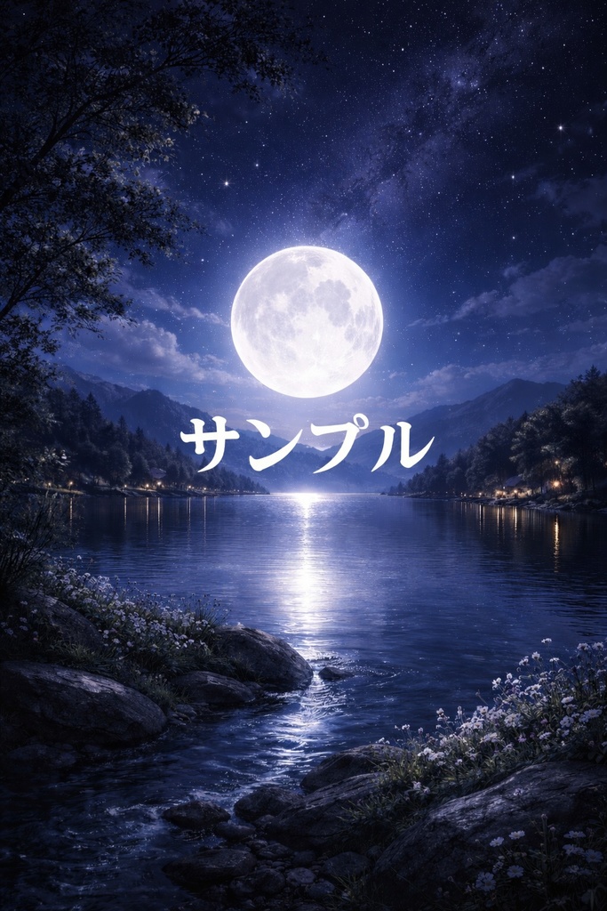 月影の水面｜静かな夜の壁紙画像