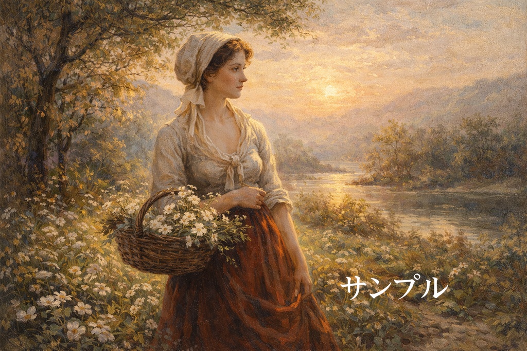 静かな眼差し|古典油彩風の女性像