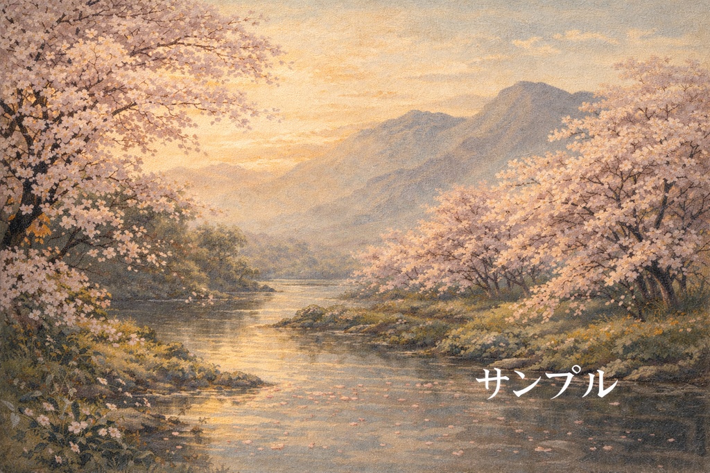 花霞の流れ|日本絵画風