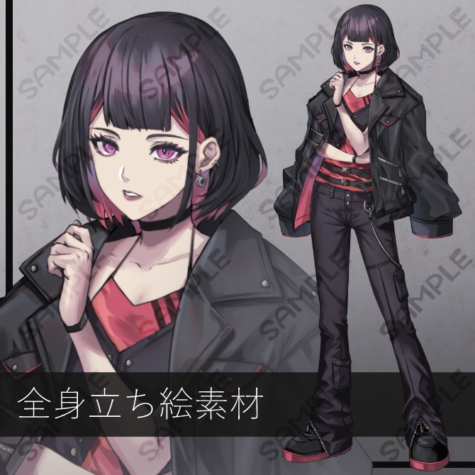 【立ち絵素材】パンク系 ダウナー系 お姉さん