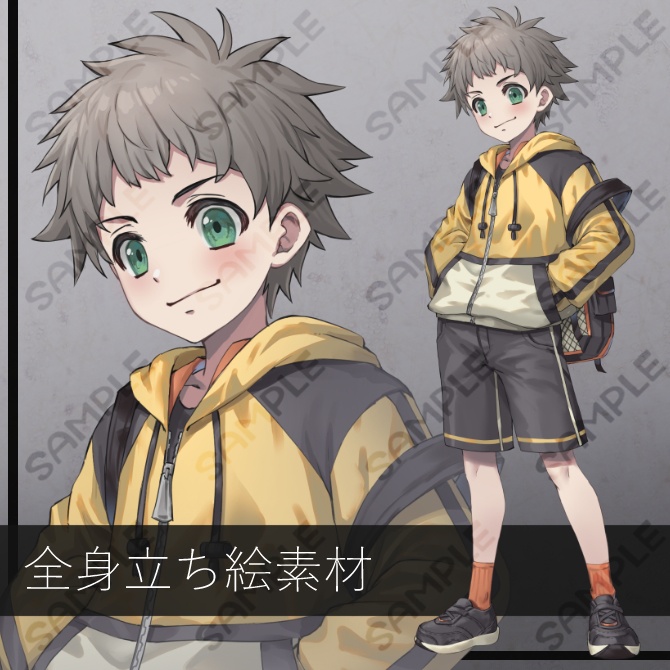 【立ち絵素材】パーカー少年