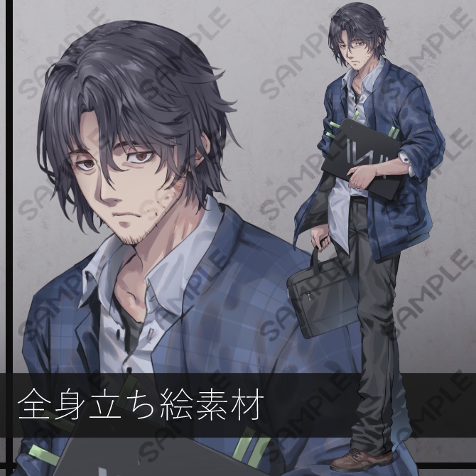 【立ち絵素材】仕事に疲れた青年