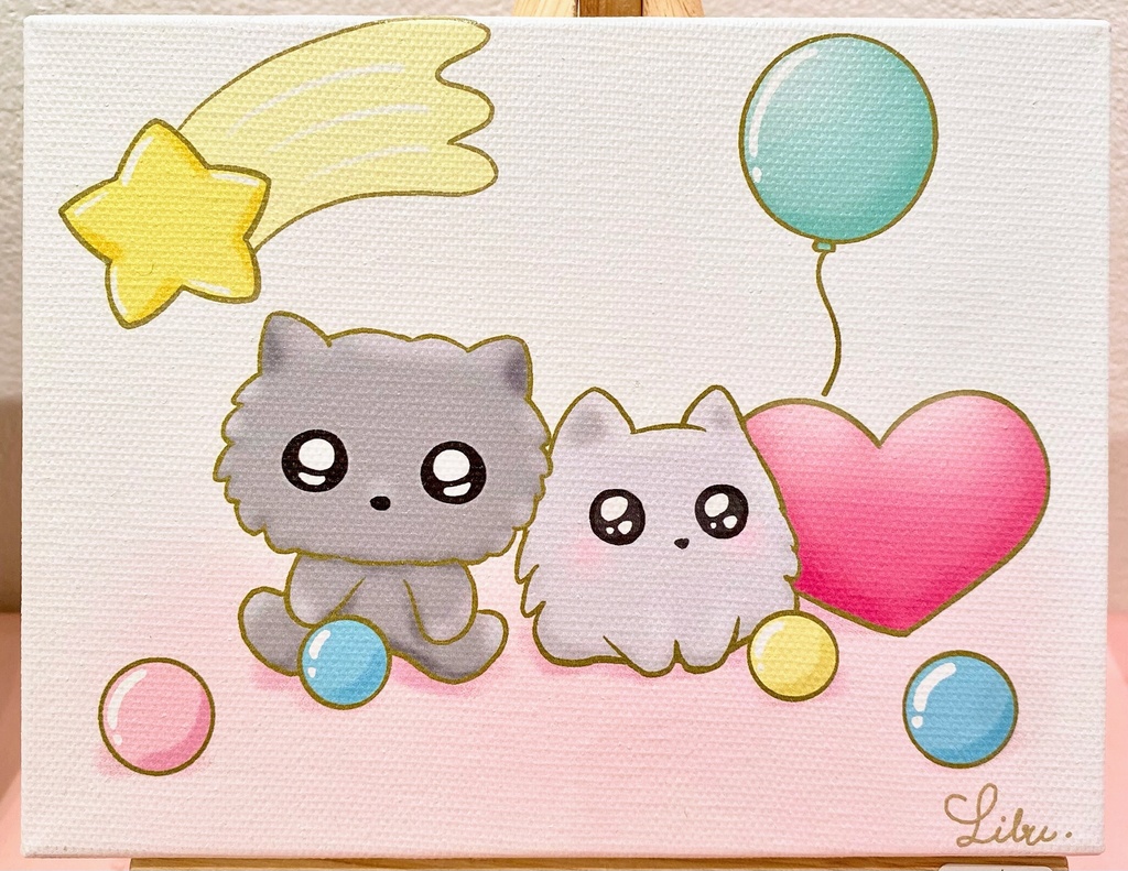 まるもこイラスト　キャンバス