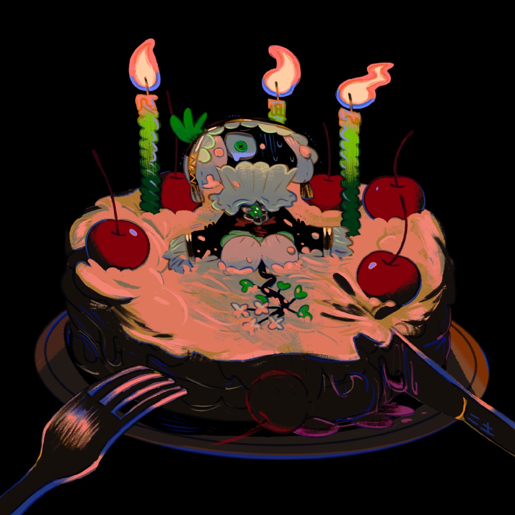 ポストカード　ナデナケーキ