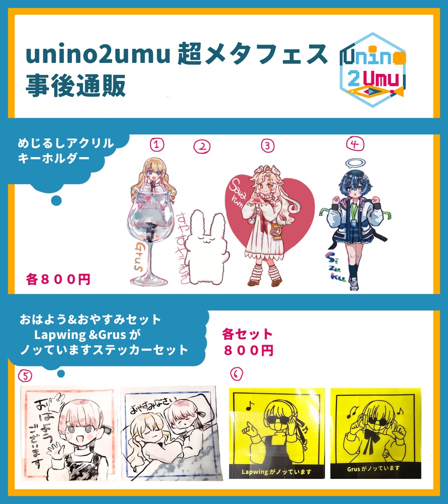 【二次創作グッズ】unino2umu超メタフェス2026事後通販