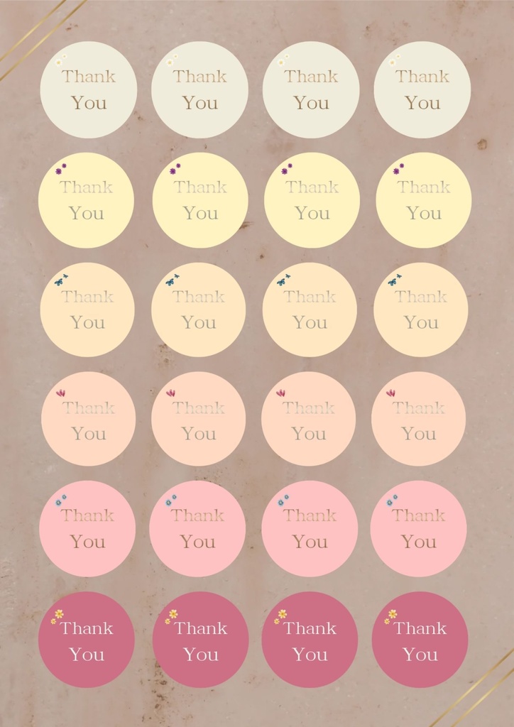 48 Thank you Stickers