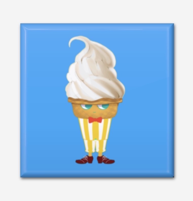 ソフトクリーム　缶バッジ