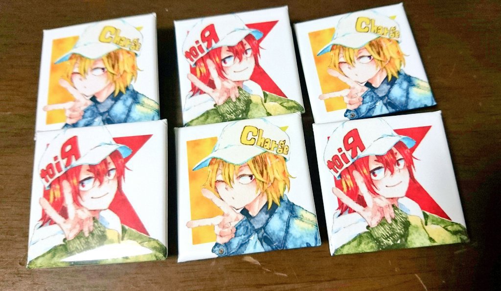 正方形缶バッジ