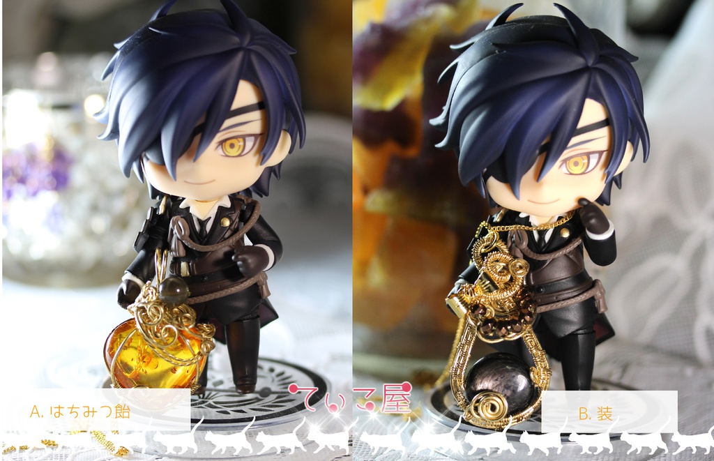 燭台切光忠イメージ ワイヤーデザイン天然石ペンダント