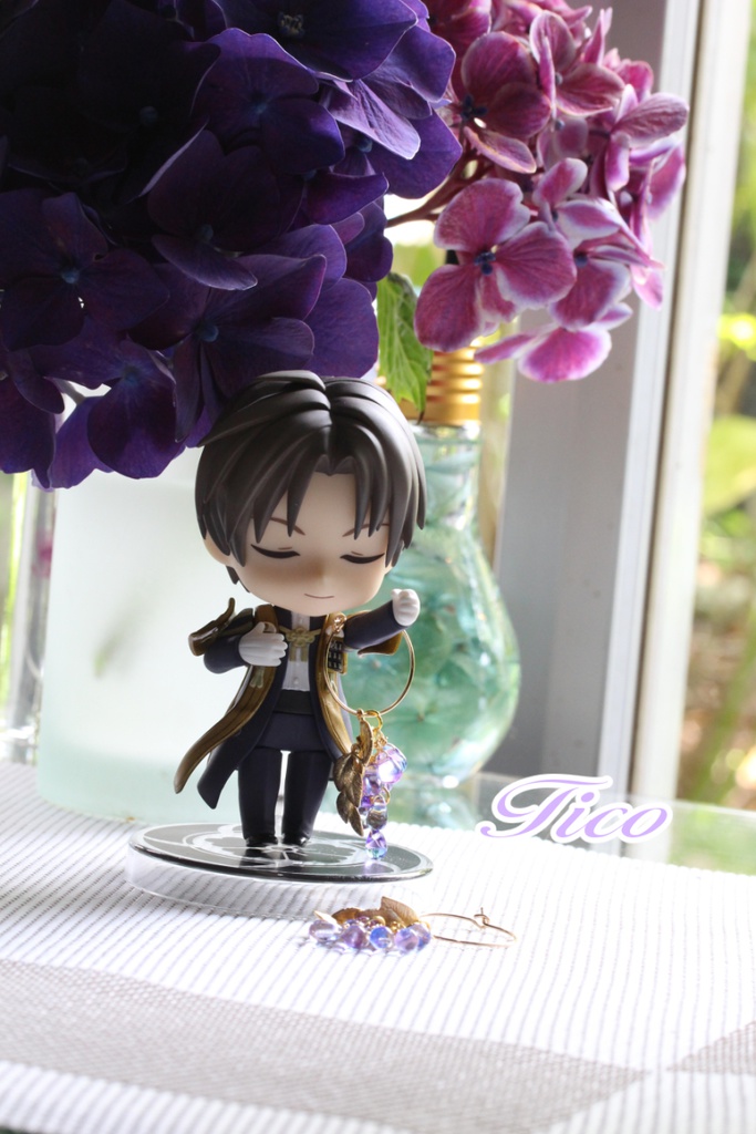 へし切長谷部イメージアクセサリー*蒼藤色のピアス