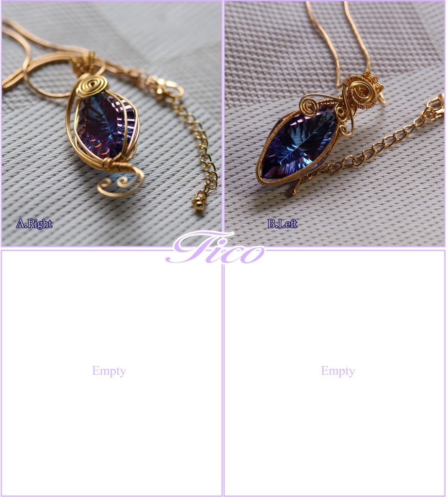 へし切長谷部イメージアクアオーラ ワイヤーアートネックレス