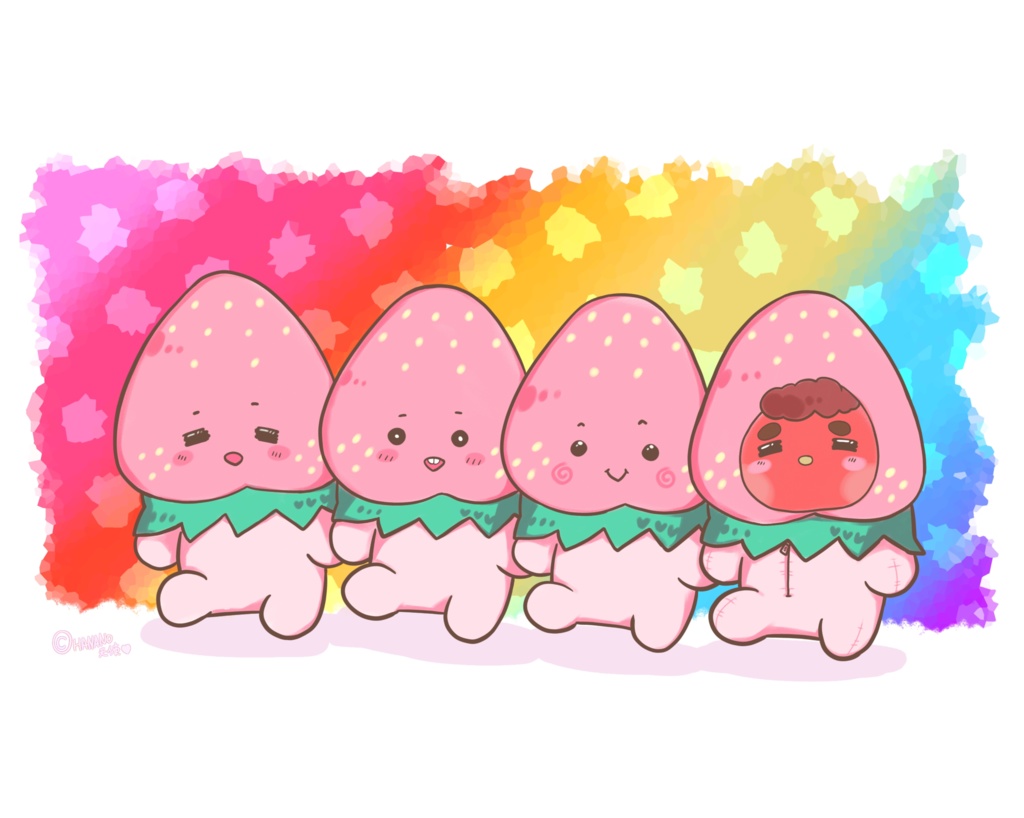 いちごくんとオニちゃん(Lサイズ)