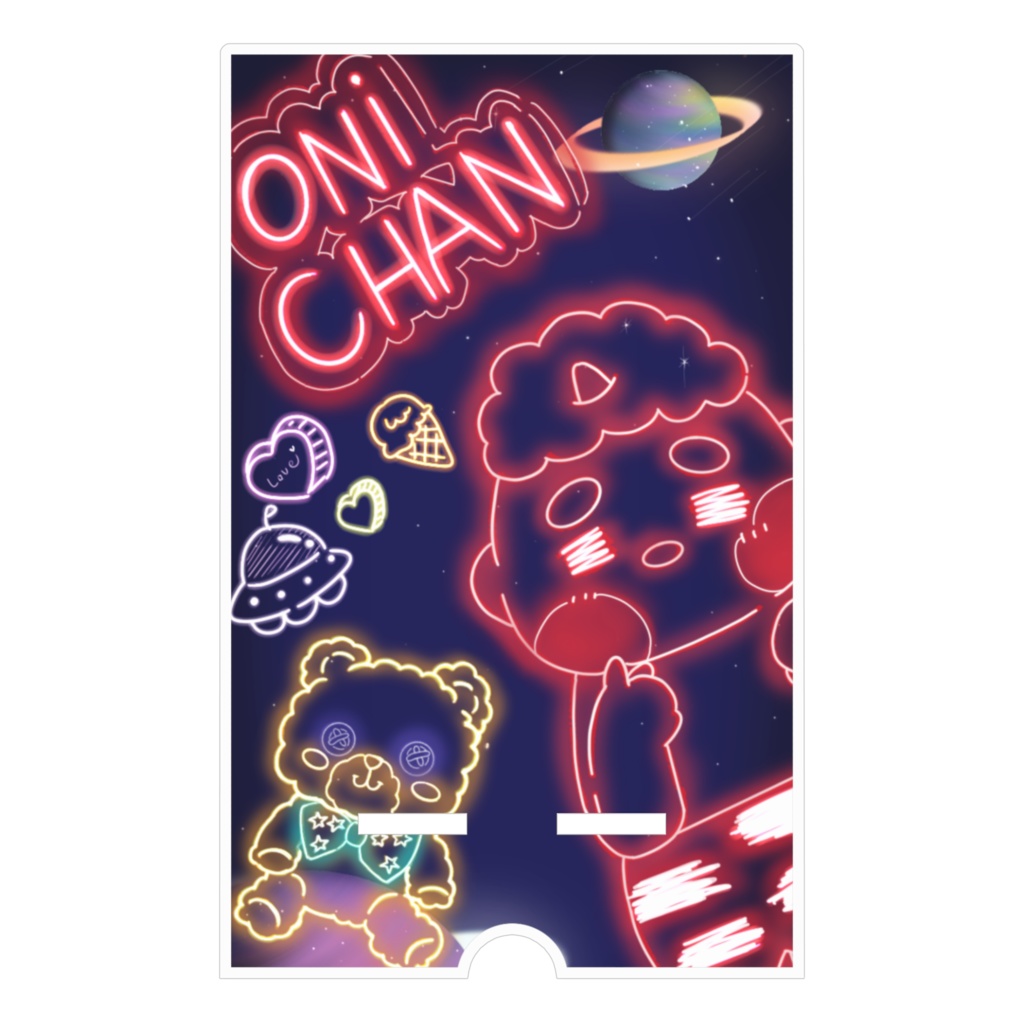 オニちゃんスマホスタンド(ネオン)