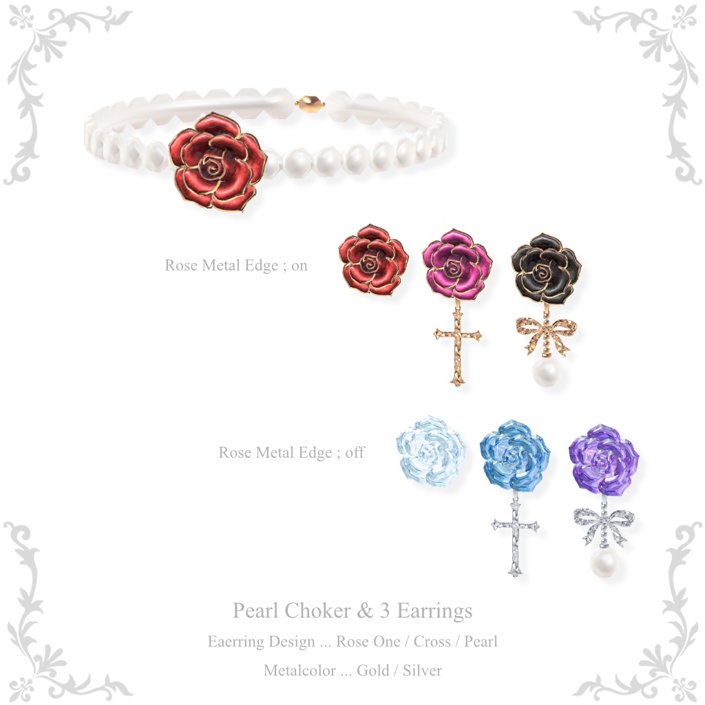 ROSE CHOKER & EARRING