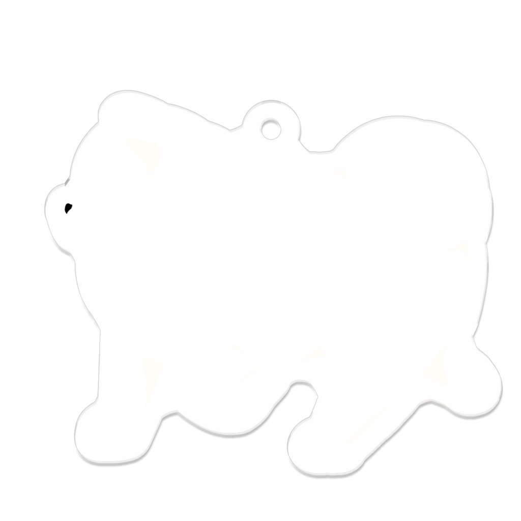 ポメラニアン Pomeranian アクリルキーホルダー 白/オレンジ/黒/クリーム/ブラックタン 50x50(mm)