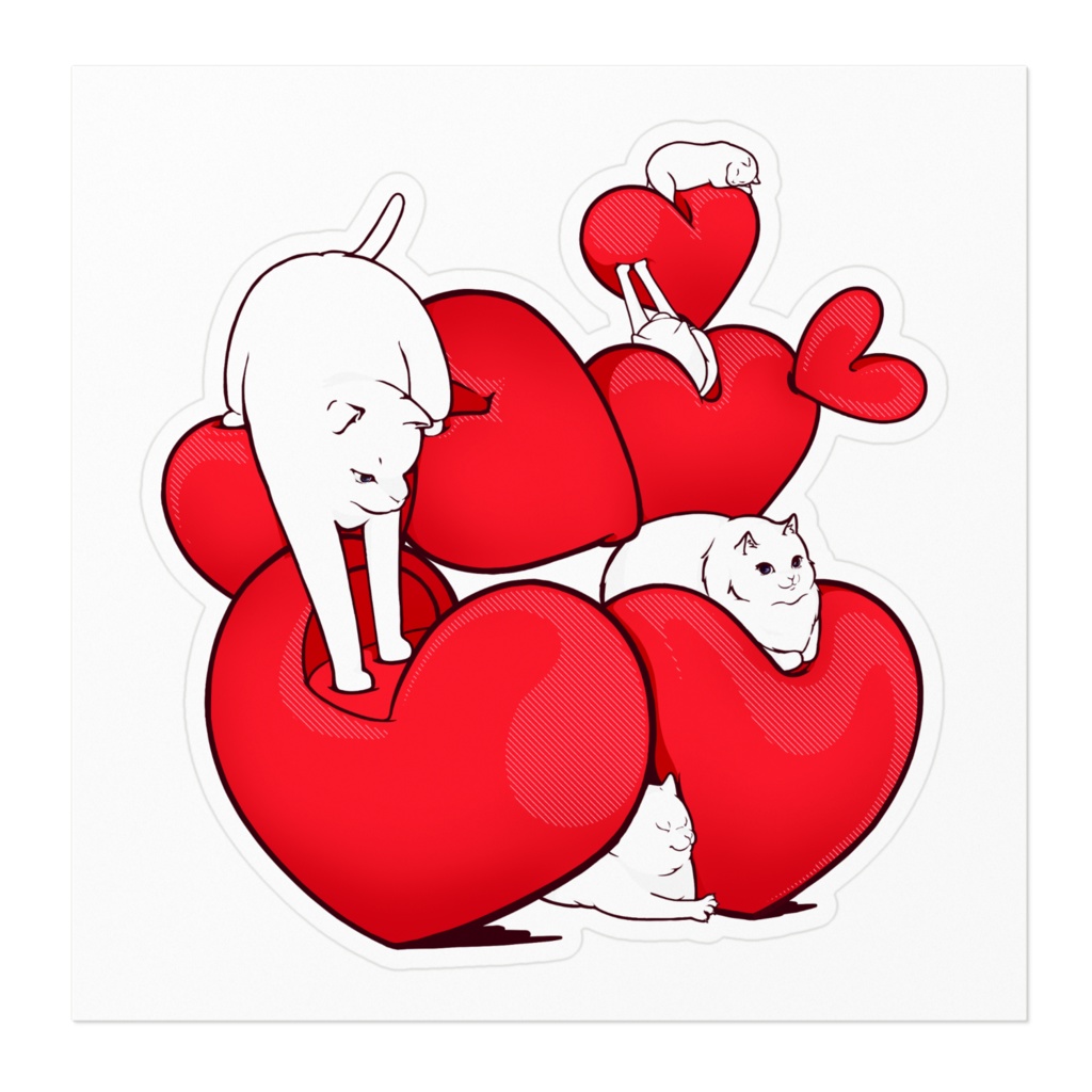 ねこ CAT 13 白猫とハート