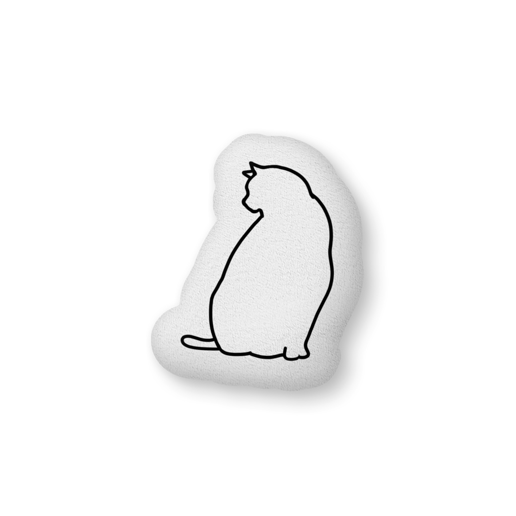 クッション　ねこ　猫座ってる01黒･紺•茶･黄･水色･桃