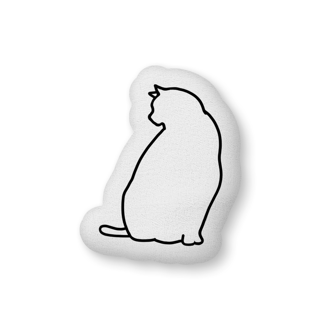 大クッション ねこ 猫座ってる01黒・紺•茶・黄・水色・桃