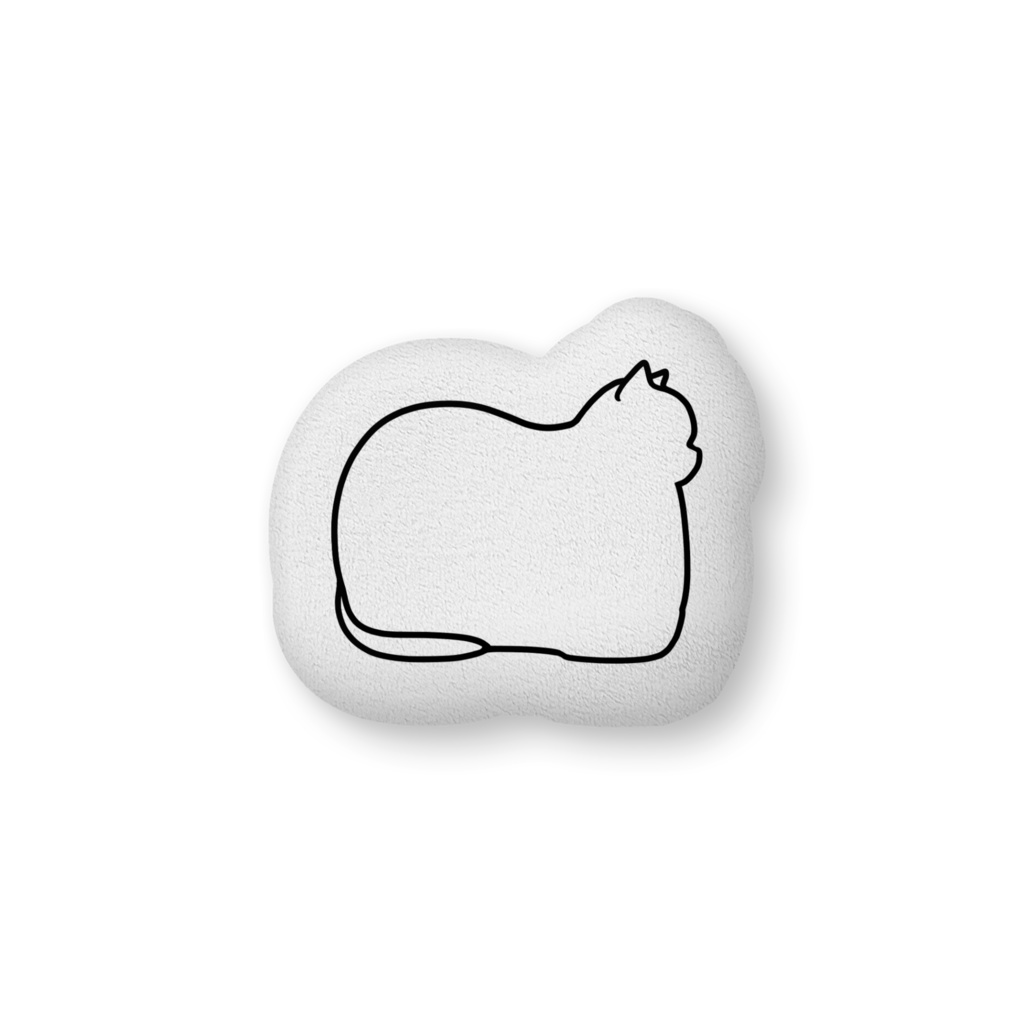 クッション中型 ねこ 猫座ってる02黒・紺•茶・黄・水色・桃