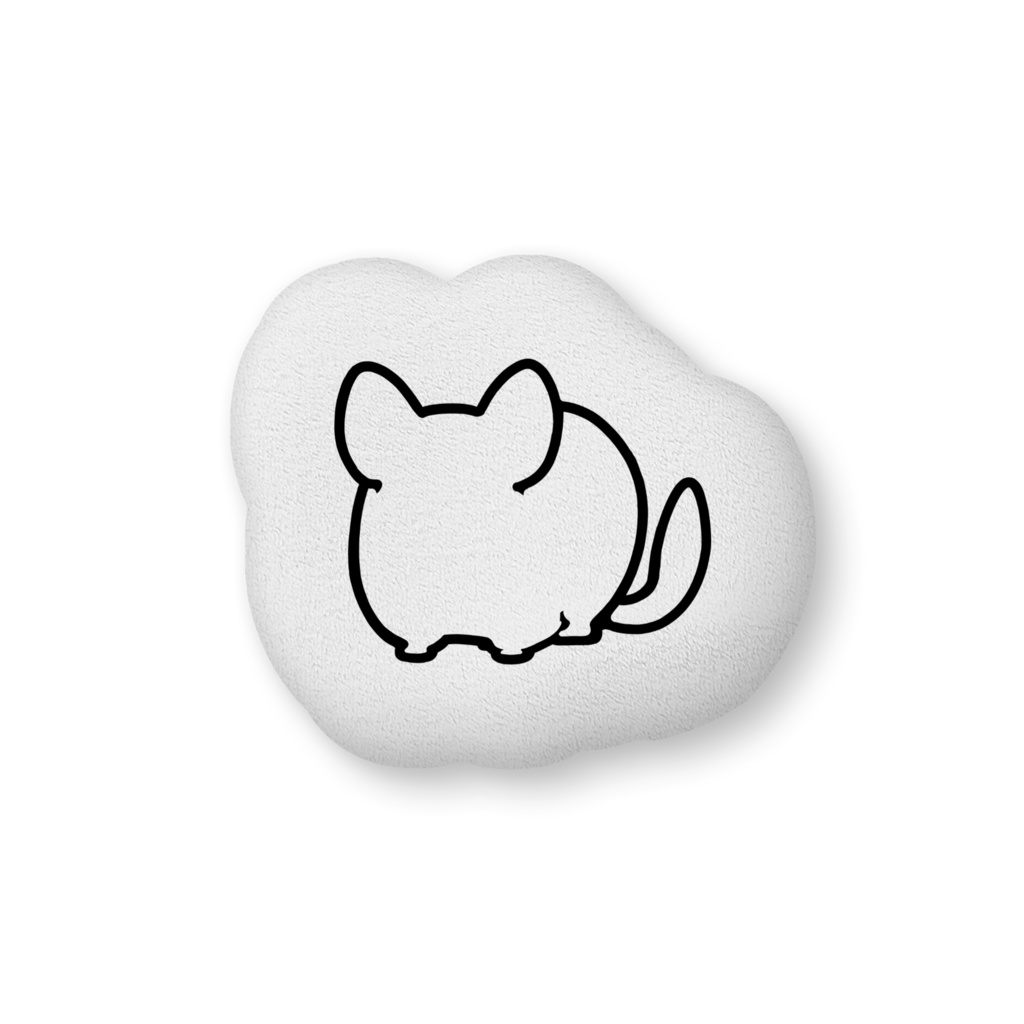 チンチラクッション大型　どこかを見てるチンチラ01　カラバリ有り