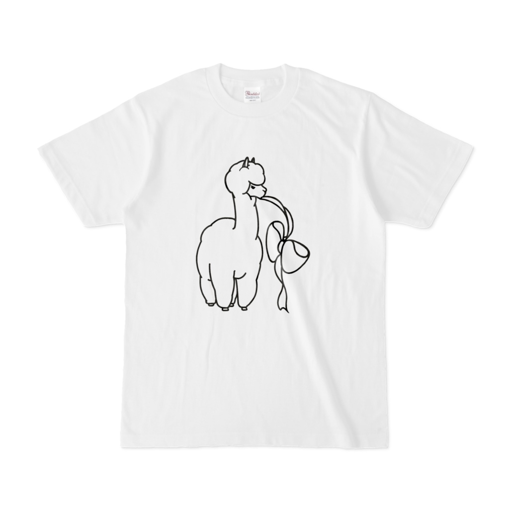 Tシャツ アルパカにリボン