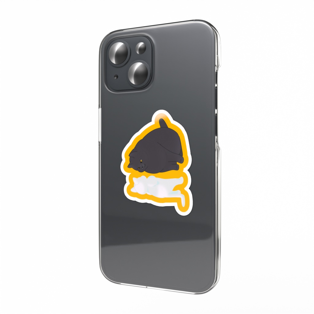 ねことねこのぬいぐるみステッカー03