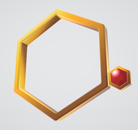 3D小物「宝石つき六角モノクル」