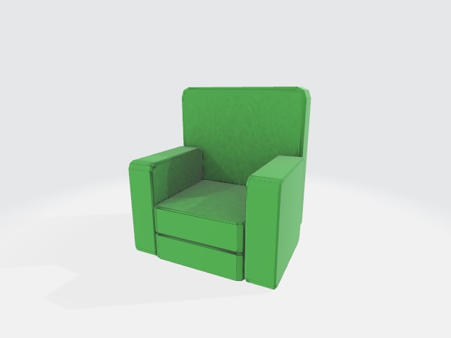 glbモデル「ベーシックソファー緑」