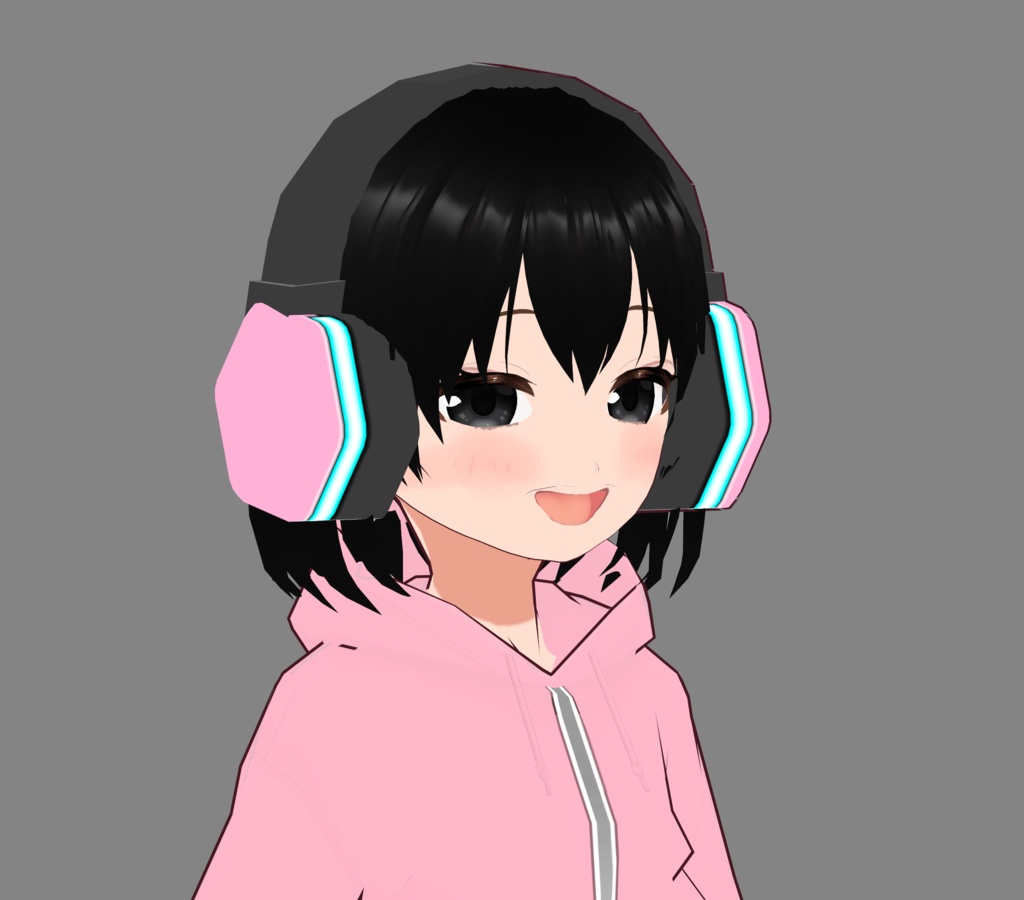 3Dモデル（blender用）ヘッドフォン-４色