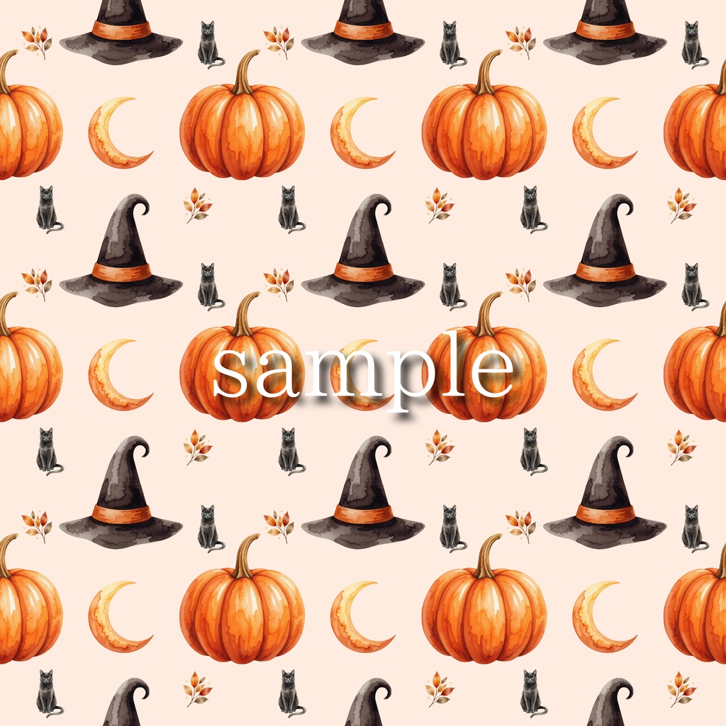 【デジタルペーパー5種】大人可愛い水彩風ハロウィン柄