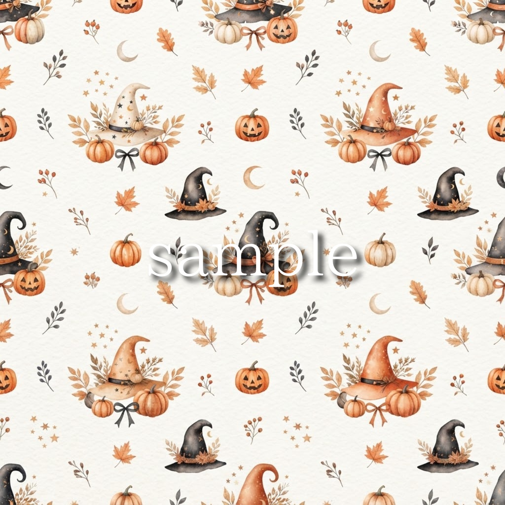 【デジタルペーパー5種】大人可愛い水彩風ハロウィン柄