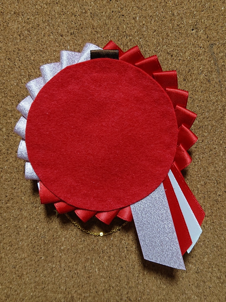 ハンドメイドロゼット レッド×ピンク