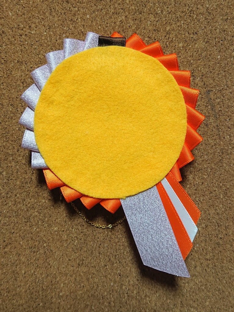 ハンドメイドロゼット オレンジ×ピンク