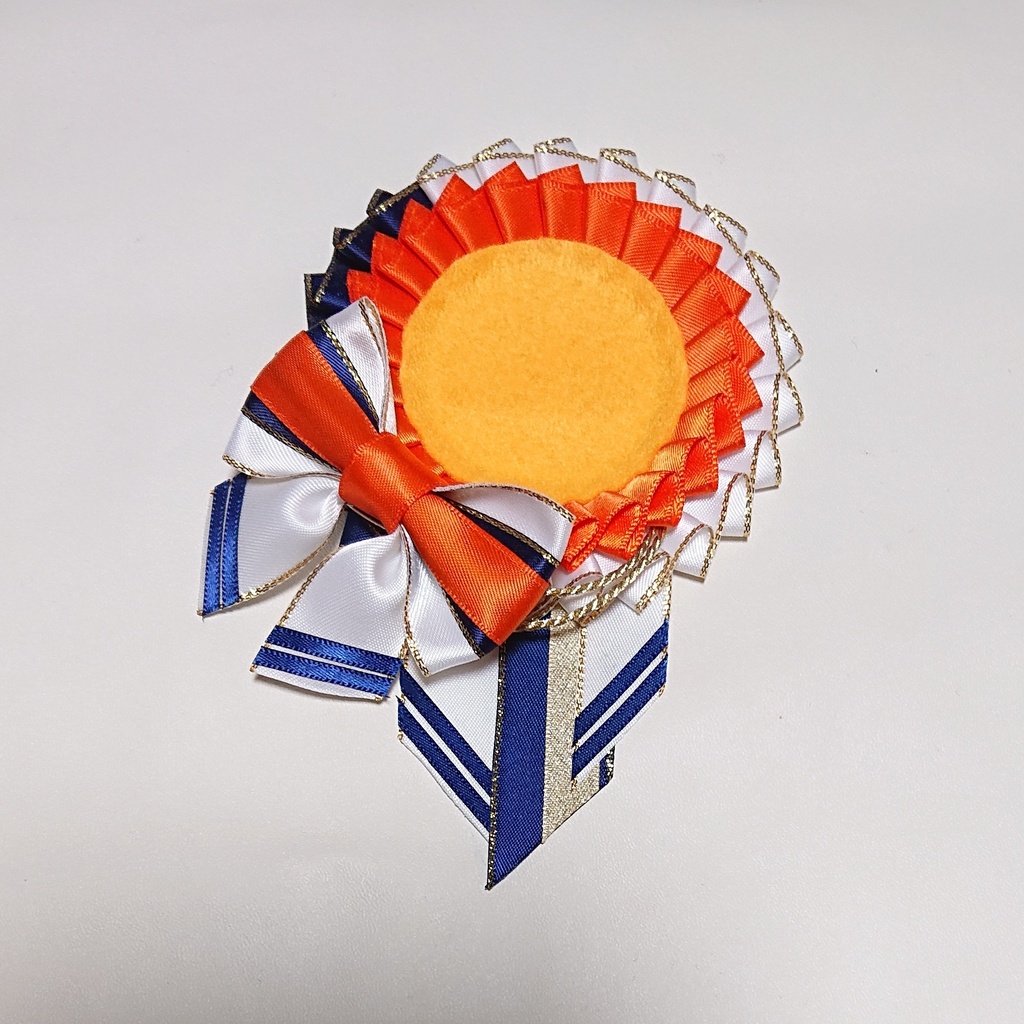 マリン風ロゼット・濃いオレンジ