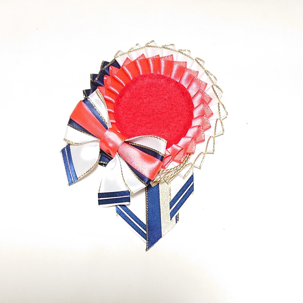 マリン風ロゼット・ネオンレッド