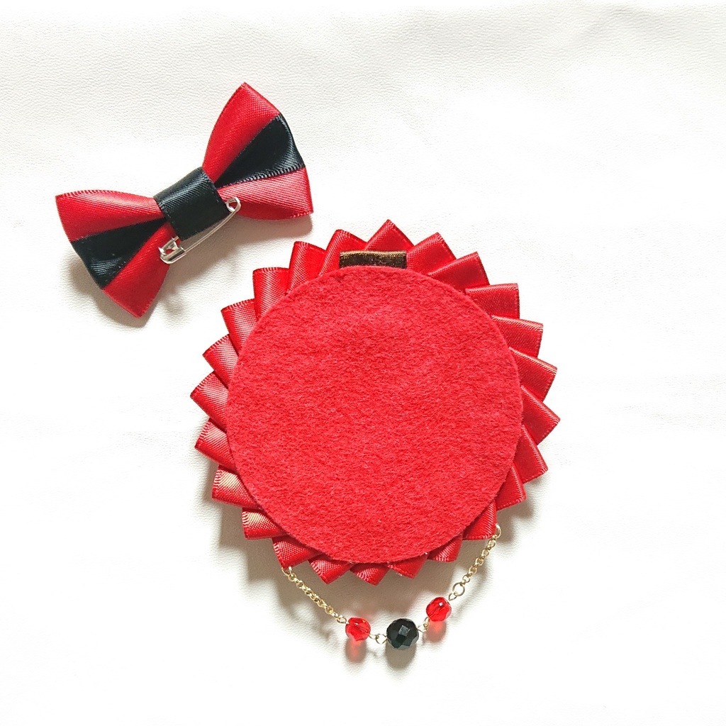 バイカラーロゼット【赤×黒】