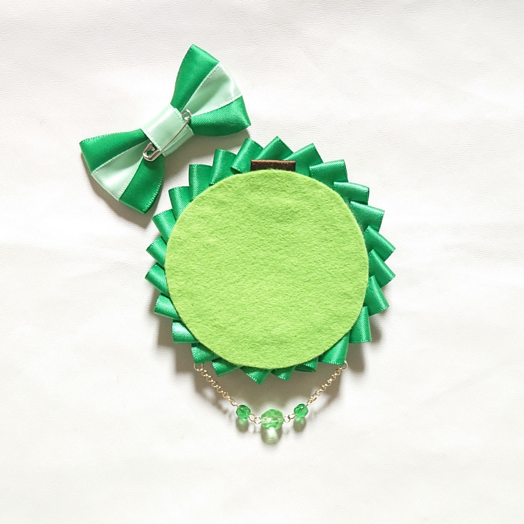 バイカラーロゼット【緑×パステルグリーン】