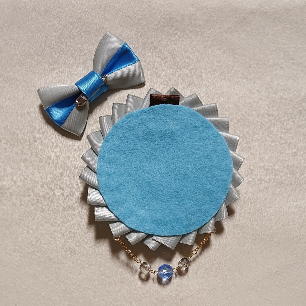 バイカラーロゼット【グレー×Rブルー】