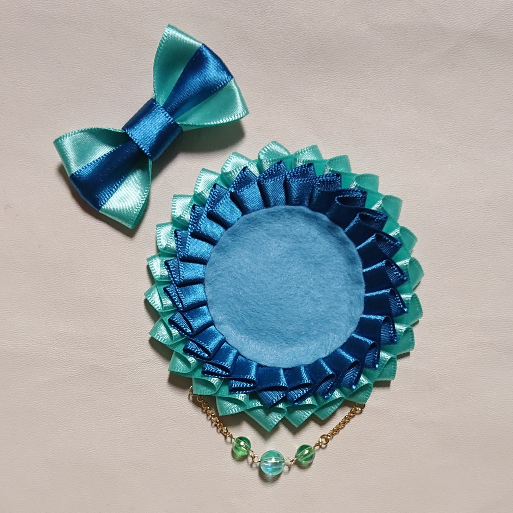 バイカラーロゼット【ミントグリーン×オーシャン】