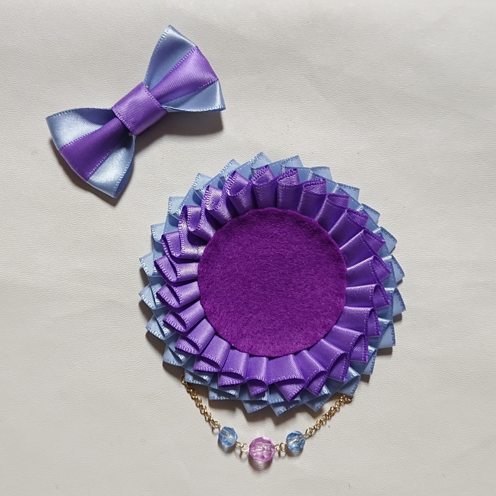 バイカラーロゼット【藤色×薄紫】