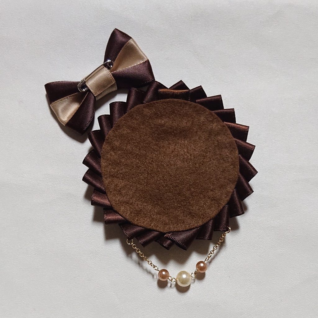 バイカラーロゼット【茶色×薄茶色】