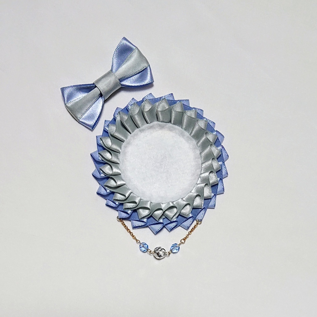 バイカラーロゼット【藤色×グレー】