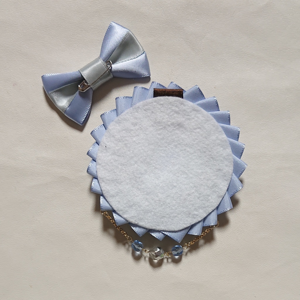 バイカラーロゼット【藤色×グレー】